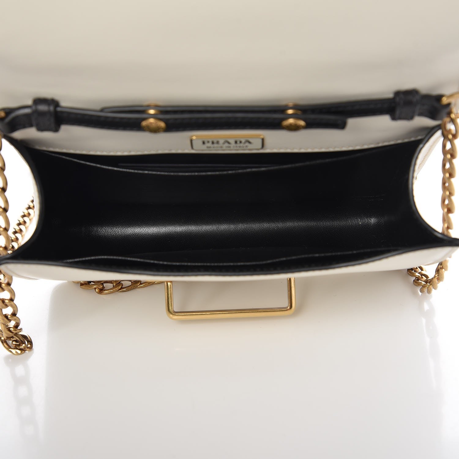 Prada City Calf Saffiano Astrology Cahier Bag Talco Black 7 of 7