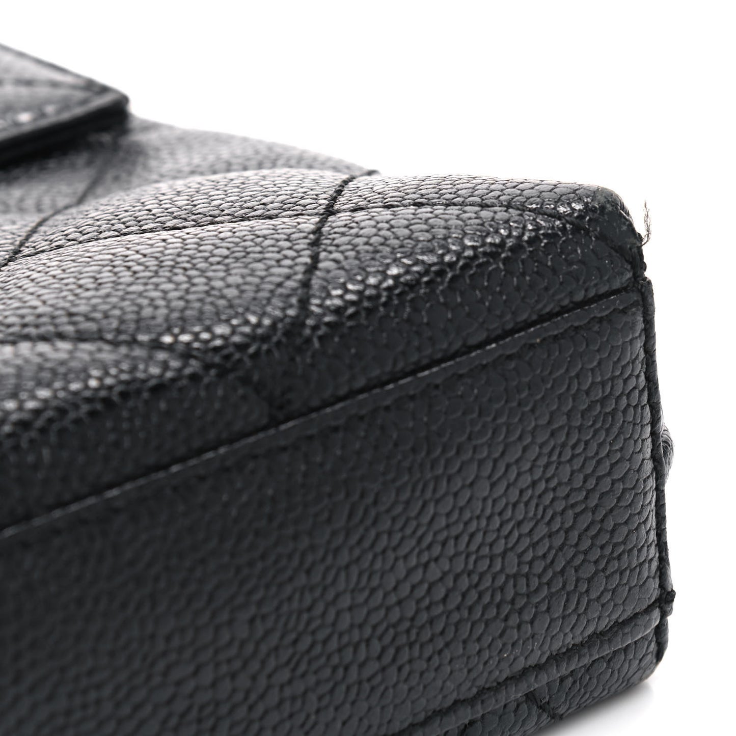 Caviar Quilted Flap Clutch Black