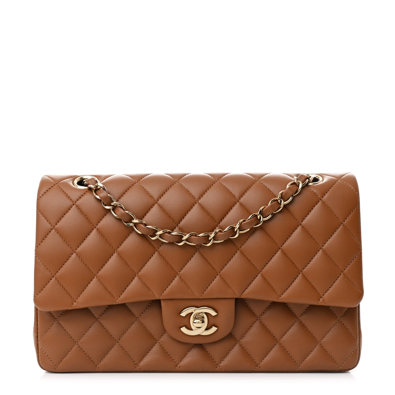 Chanel Lambskin Quilted Medium Double Flap Brown 1 of 11