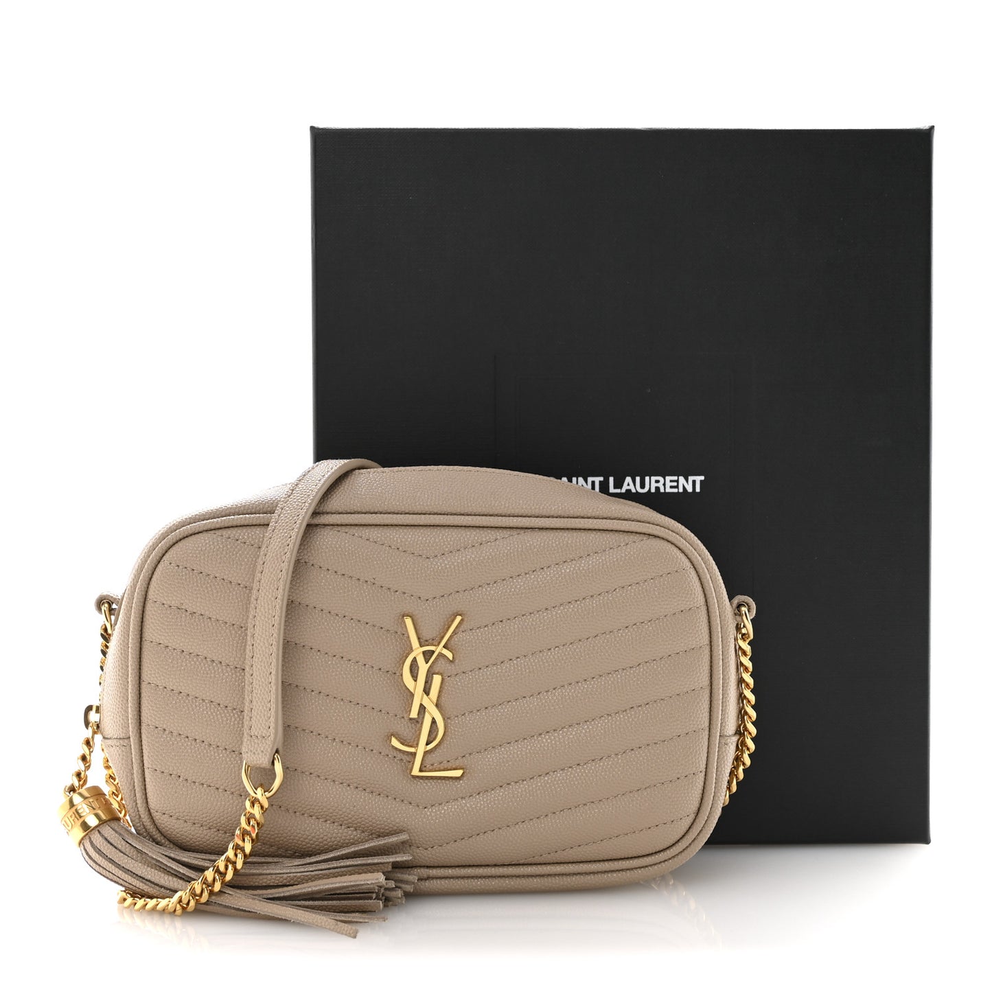 Grain De Poudre Matelasse Monogram Mini Lou Camera Bag Dark Beige