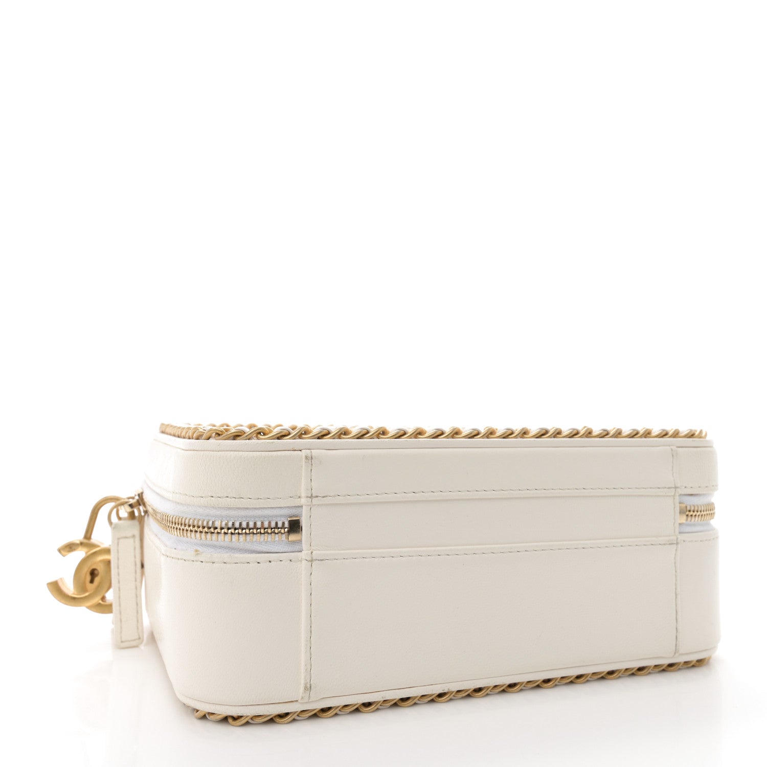 Chanel Goatskin Quilted Medium CC Filigree Vanity Case White 4 of 15