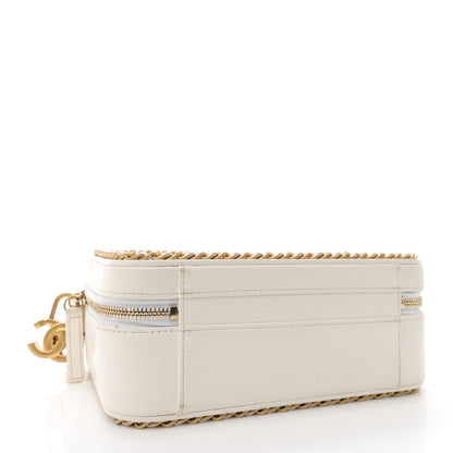 Chanel Goatskin Quilted Medium CC Filigree Vanity Case White 4 of 15