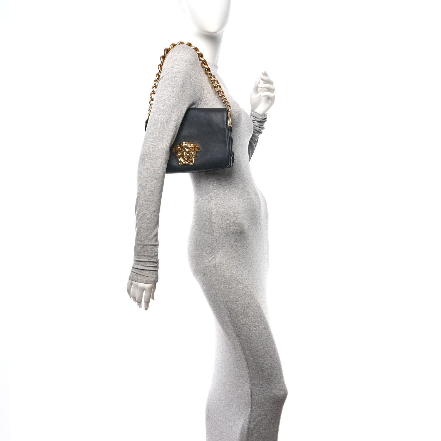Versace Nappa Palazzo Sultan Shoulder Bag Black 2 of 9