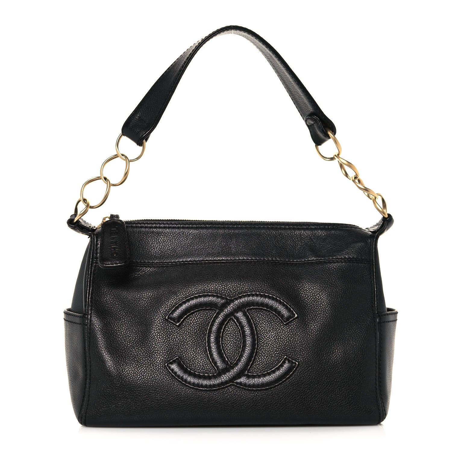 Chanel Grained Calfskin CC Shoulder Bag Black 1 of 11