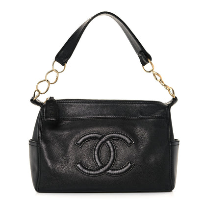 Chanel Grained Calfskin CC Shoulder Bag Black 1 of 11