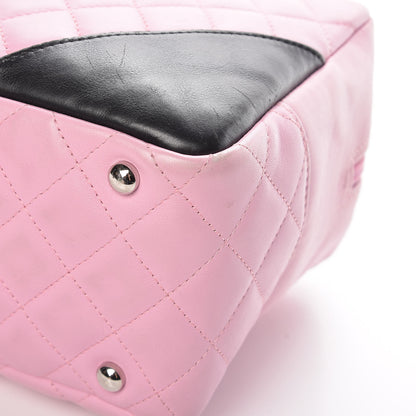 Chanel Calfskin Quilted Large Cambon Bowler Pink Black 9 of 20