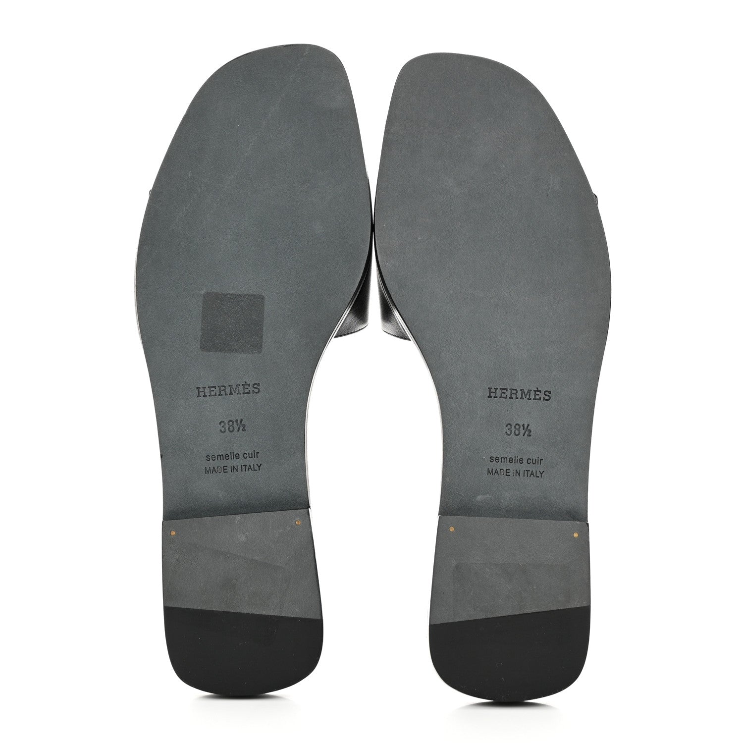 Hermes Calfskin View Sandals 38.5 Black 5 of 10