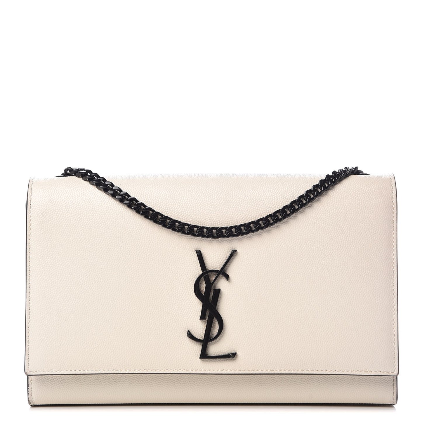 Grain De Poudre Medium Classic Monogram Kate Satchel Porcellana Black