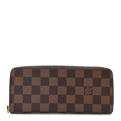 Louis Vuitton Damier Ebene Clemence Wallet Rose Ballerine 1 of 12