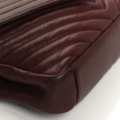 Saint Laurent Sheepskin Matelasse Chevron Monogram Medium College Bag Rouge Legion 11 of 12