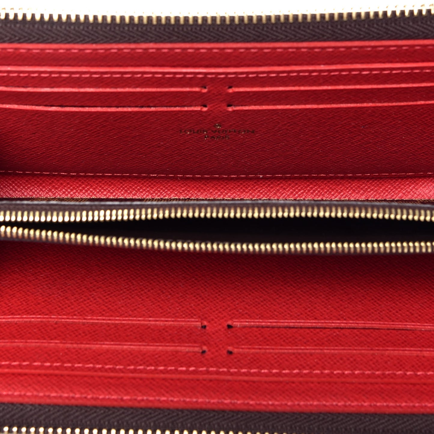 Damier Ebene Clemence Wallet Cherry