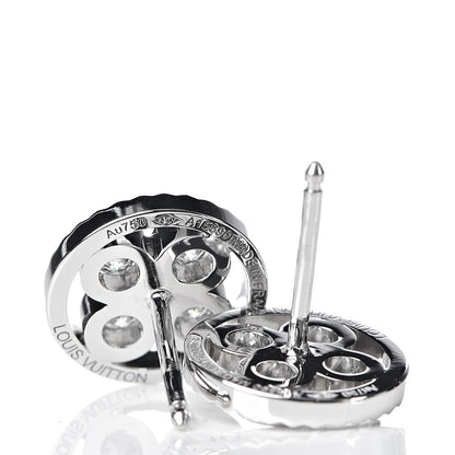 Louis Vuitton 18K White Gold Diamond Blossom BB Earrings 4 of 5