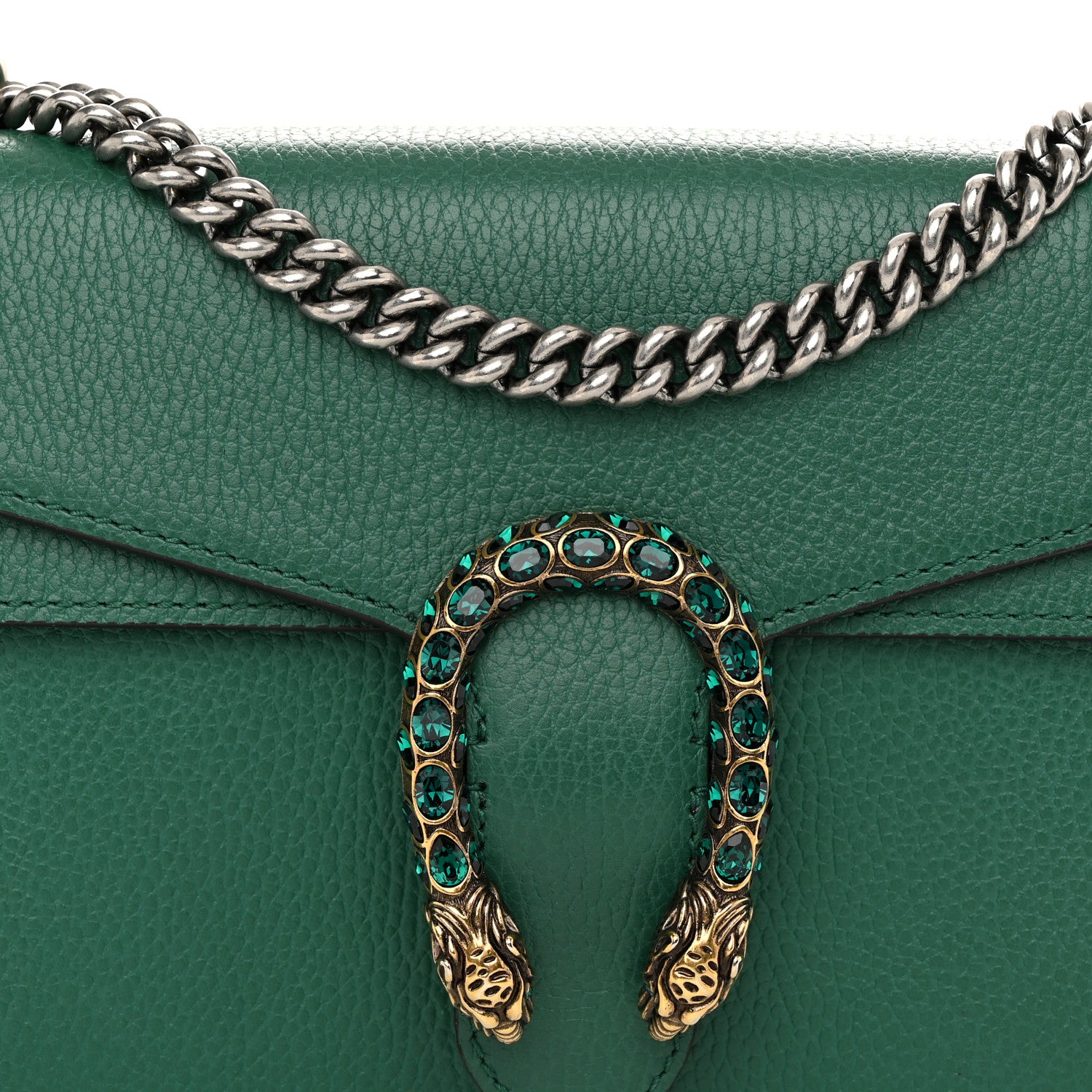 Gucci Pebbled Calfskin Small Dionysus Shoulder Bag Emerald 8 of 10