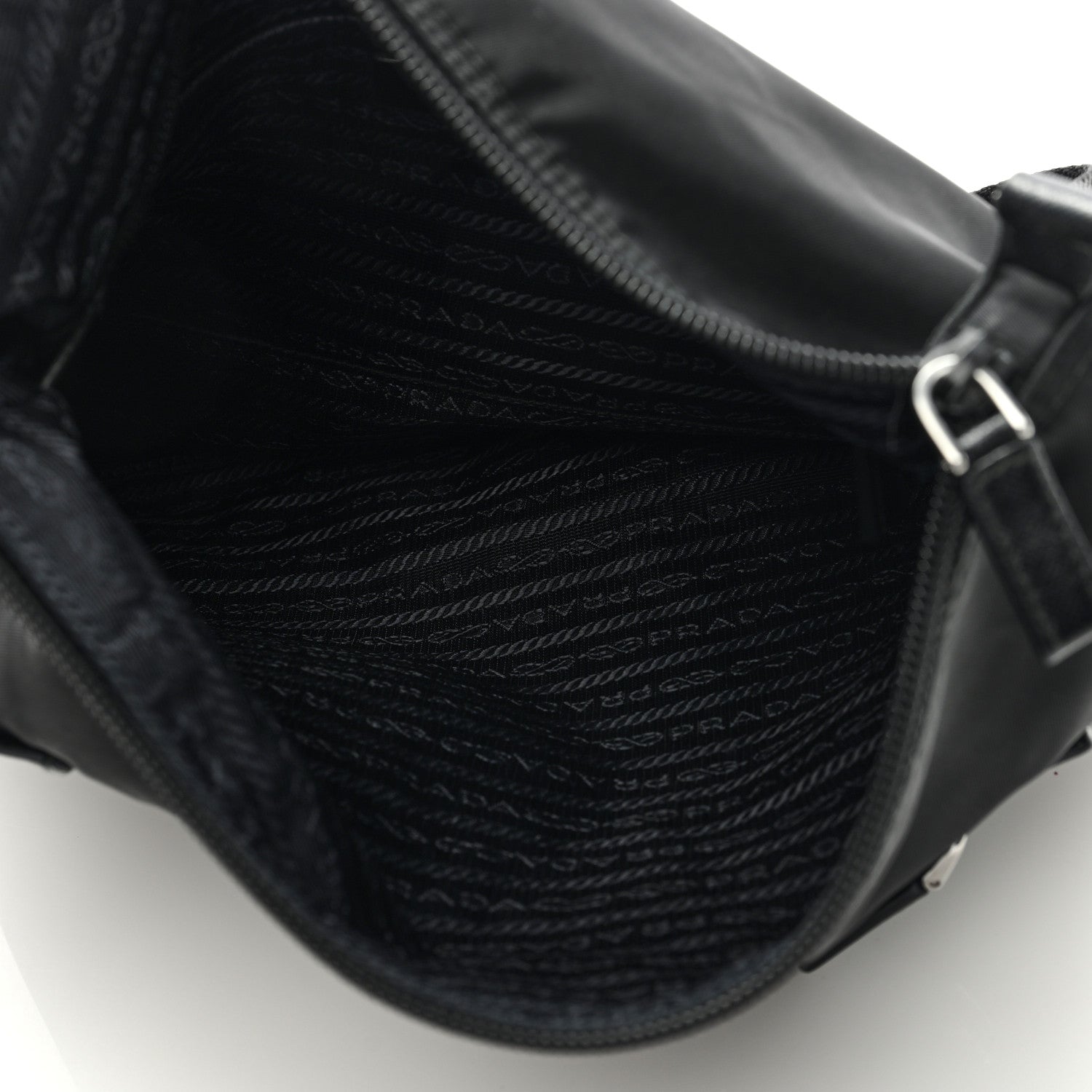 Prada Nylon Saffiano Flat Messenger Bag Black 5 of 9