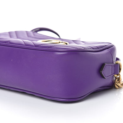 Gucci Calfskin Matelasse Small GG Marmont Chain Shoulder Bag Shine Purple 9 of 14