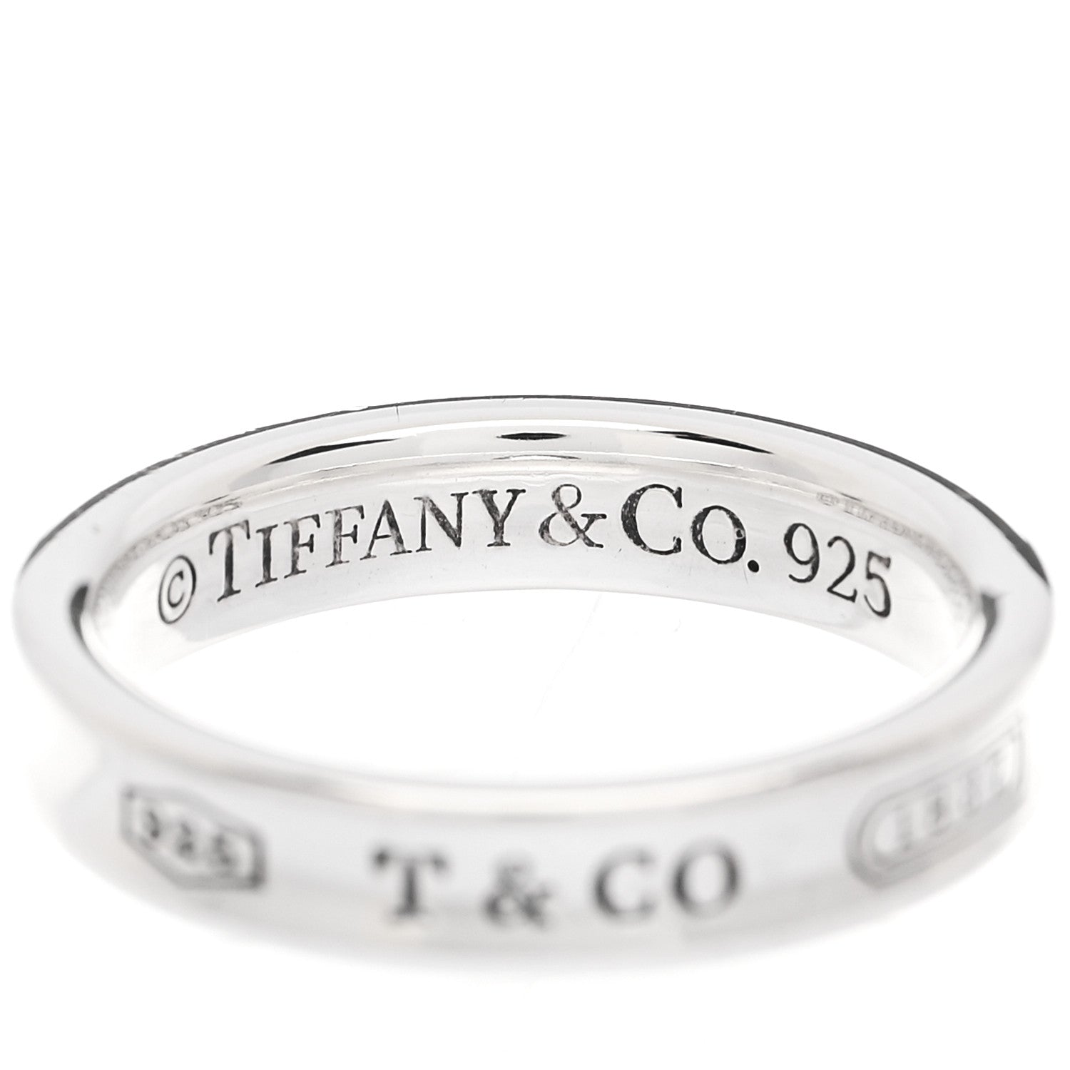 Tiffany Sterling Silver Narrow 1837 Band Ring 52 6 4 of 4