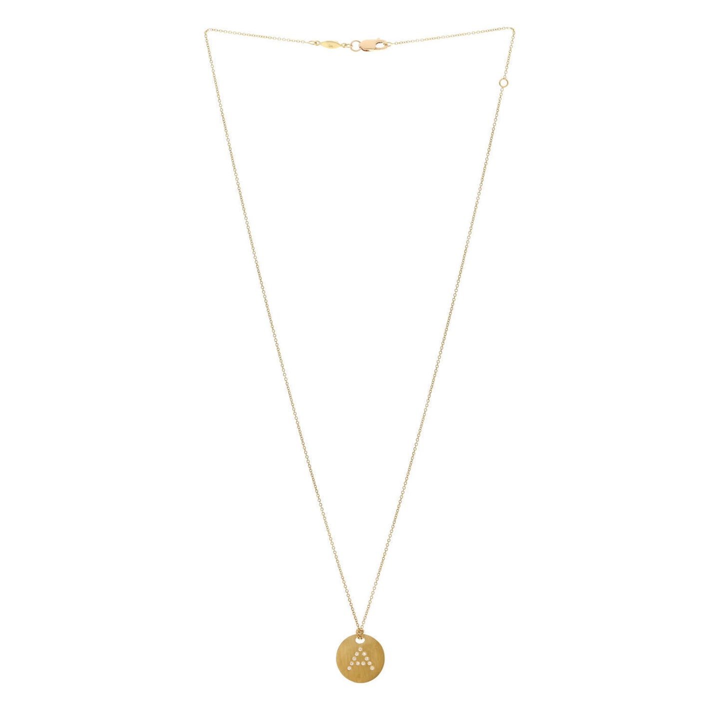 18K Yellow Gold Diamond Tiny Treasures Initial A Pendant Necklace
