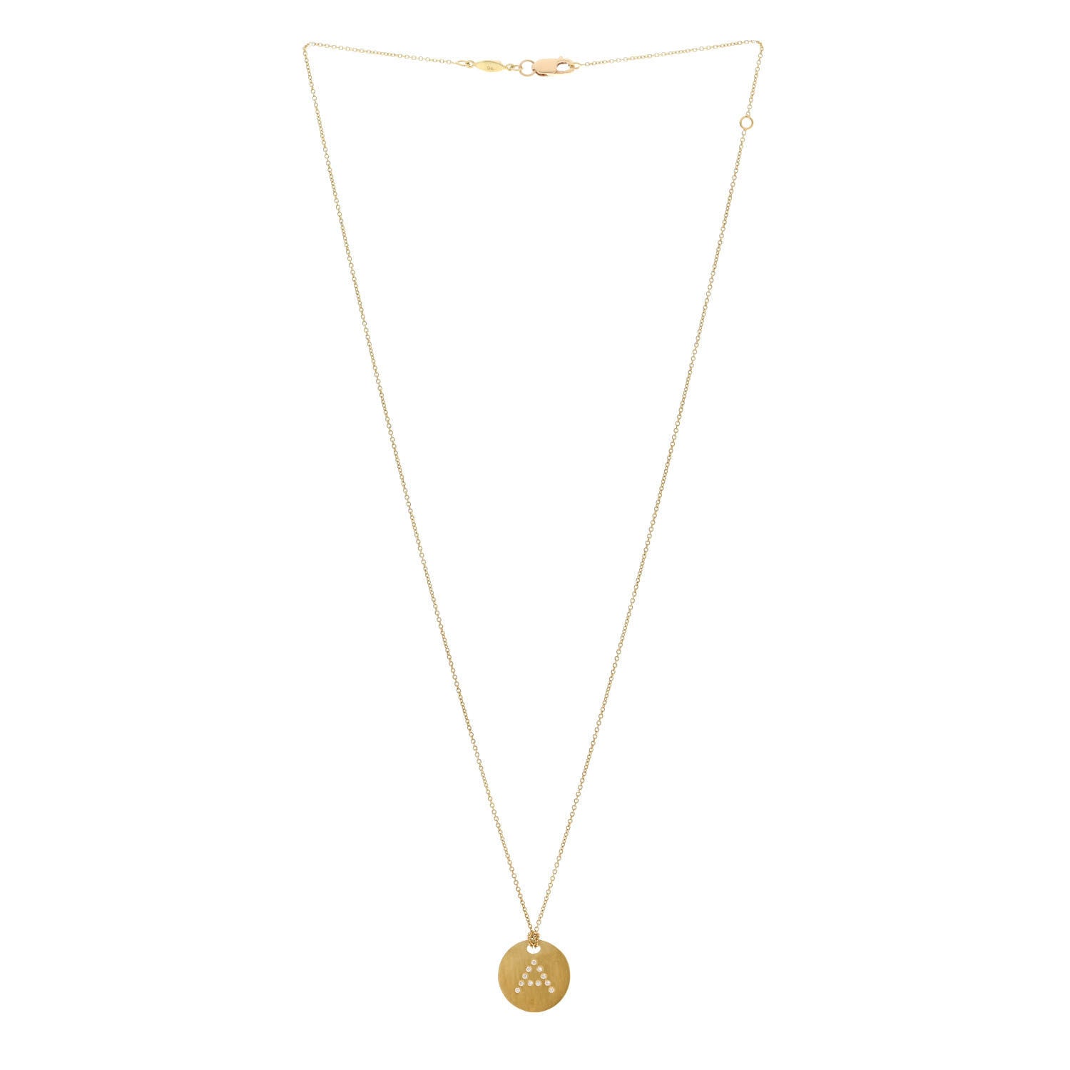 Roberto Coin 18K Yellow Gold Diamond Tiny Treasures Initial A Pendant Necklace 3 of 4