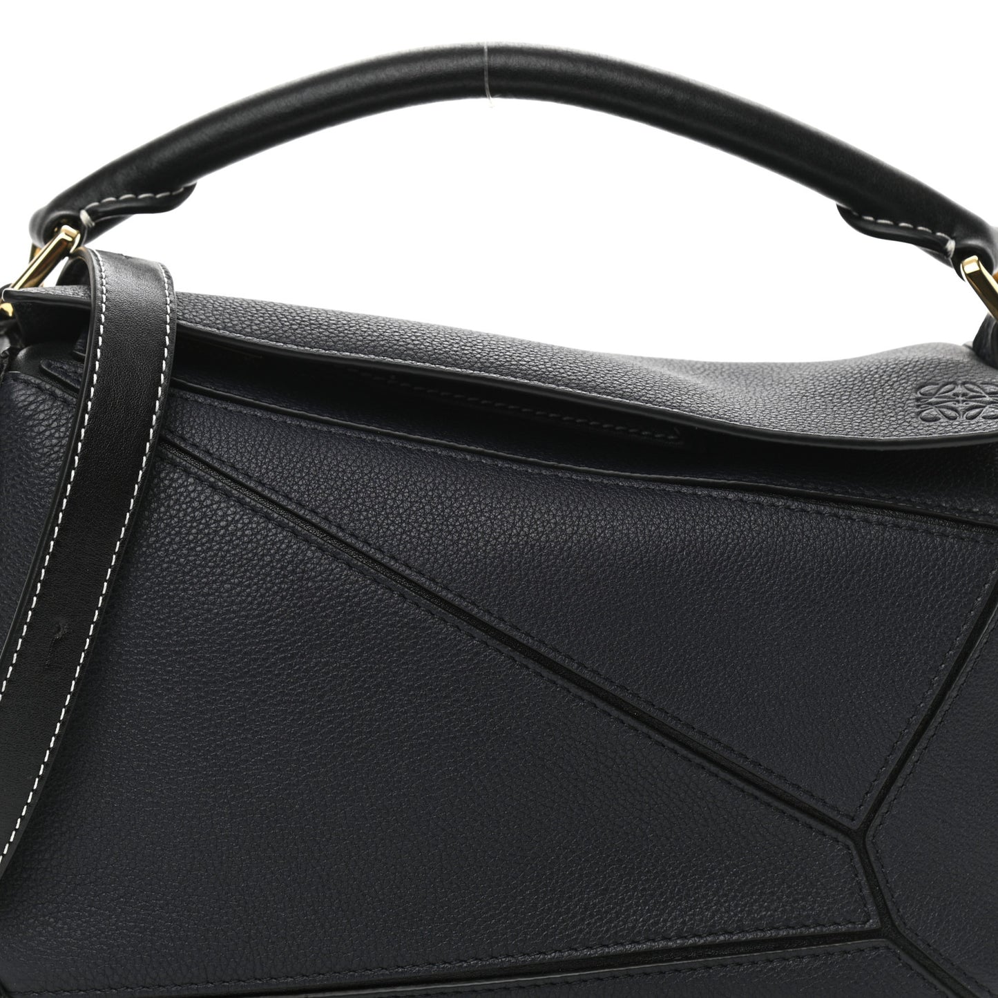 Calfskin Small Puzzle Bag Midnight Blue Black