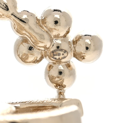 Chanel Crystal Flower CC Dangle Earrings Gold 5 of 6