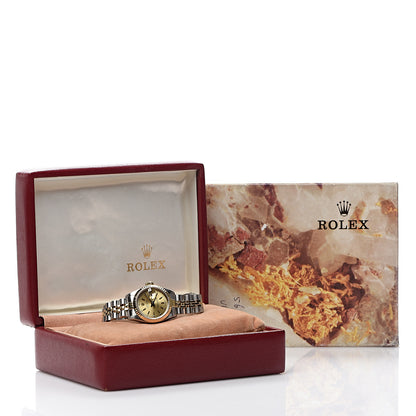 Rolex Stainless Steel 18K Yellow Gold 26mm Oyster Perpetual Datejust Watch Champagne 69173 6 of 6