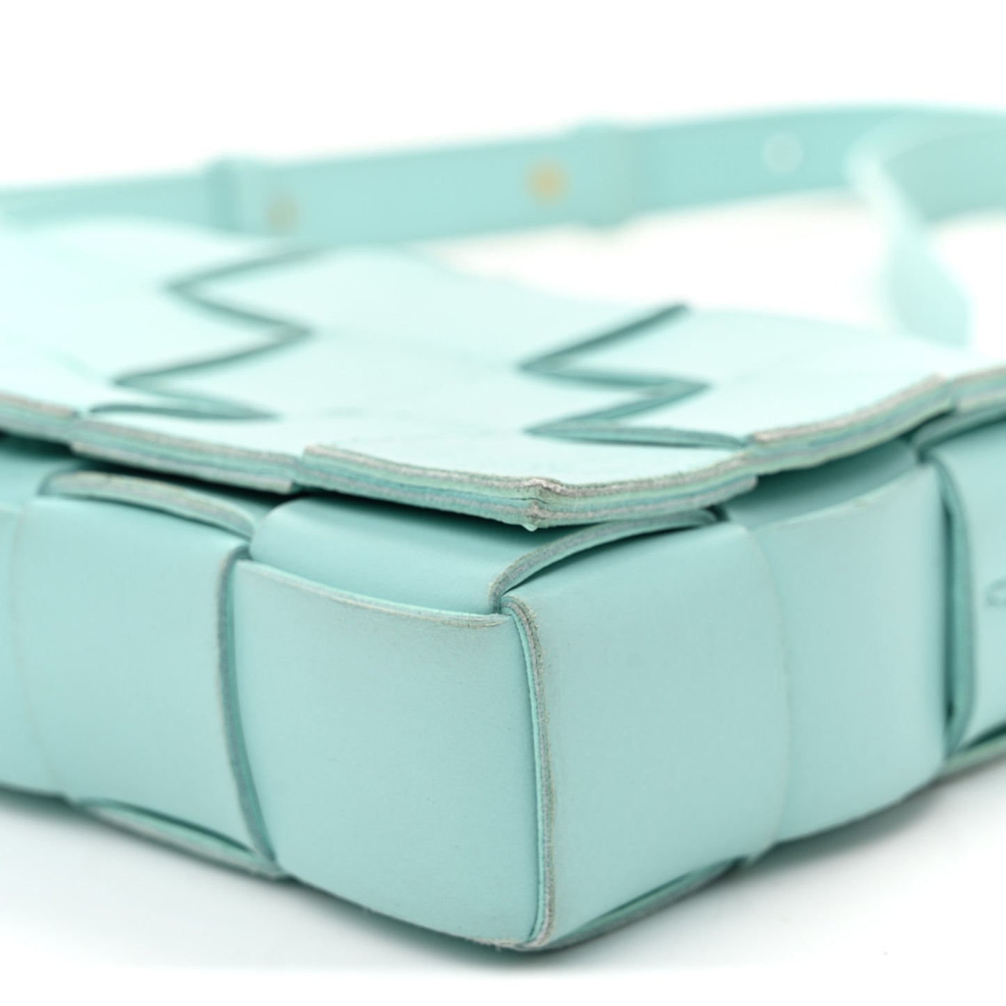 Lambskin Maxi Intrecciato Small Cassette Crossbody Bag  Celadon