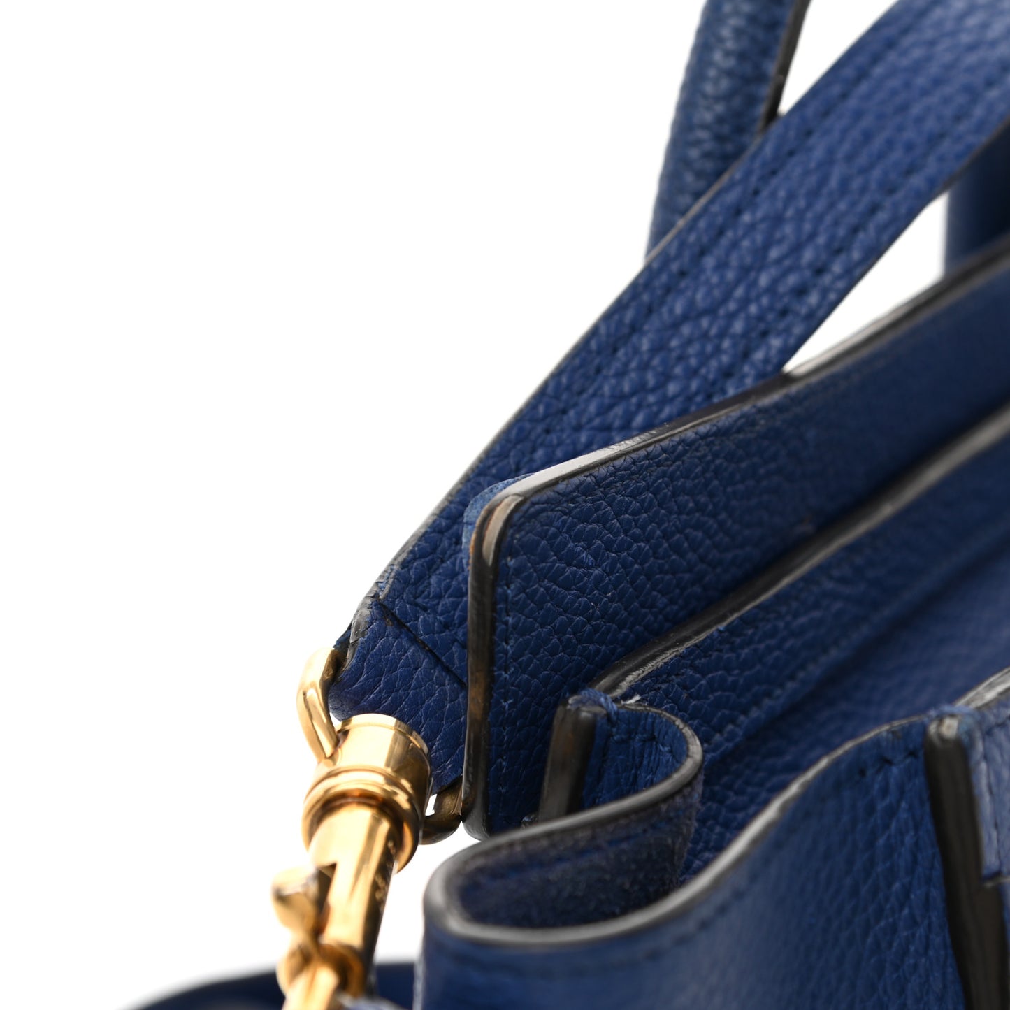 Drummed Calfskin Nano Luggage Indigo