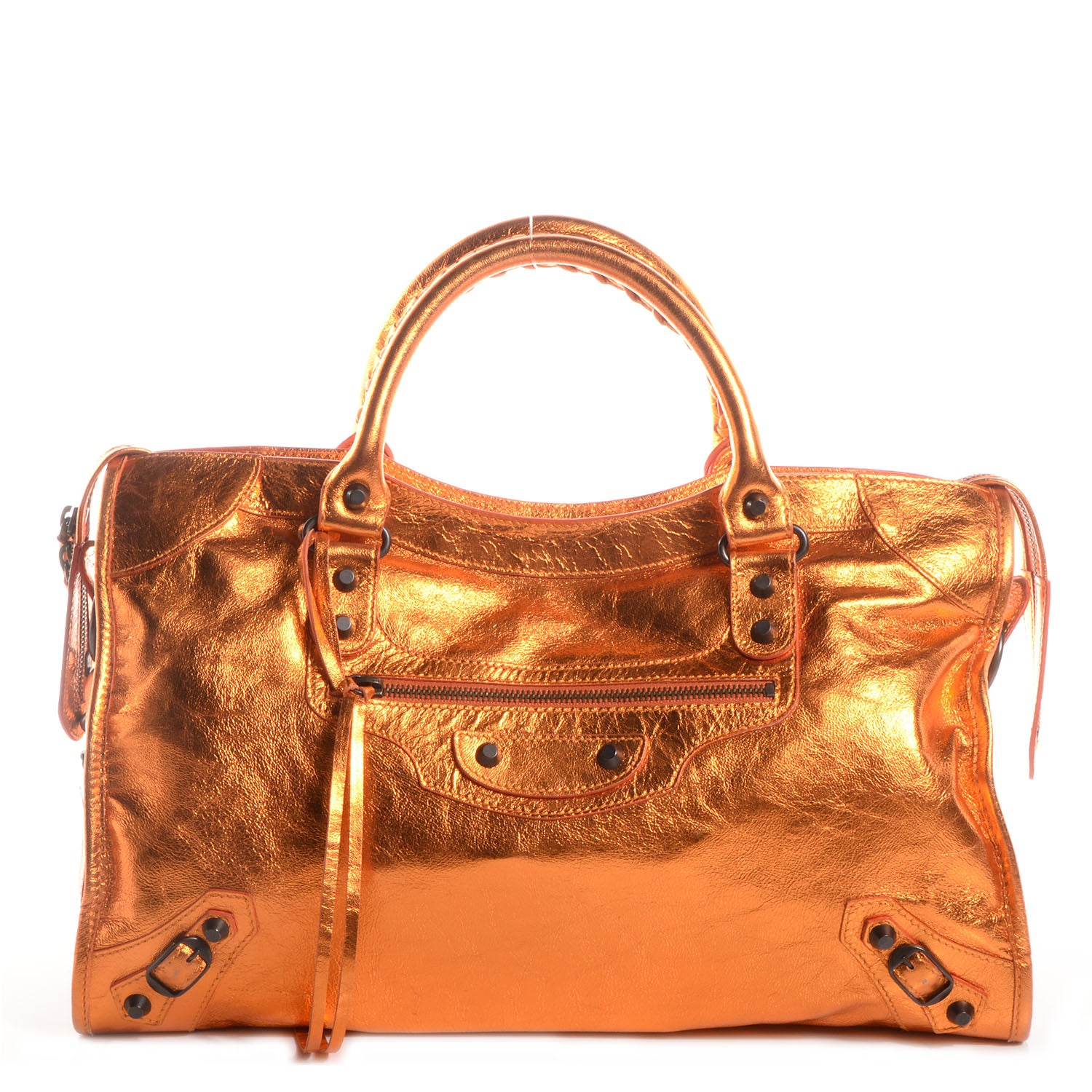 Balenciaga Metallic Agneau City Orange 1 of 11