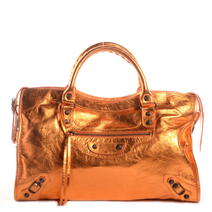 Balenciaga Metallic Agneau City Orange 1 of 11