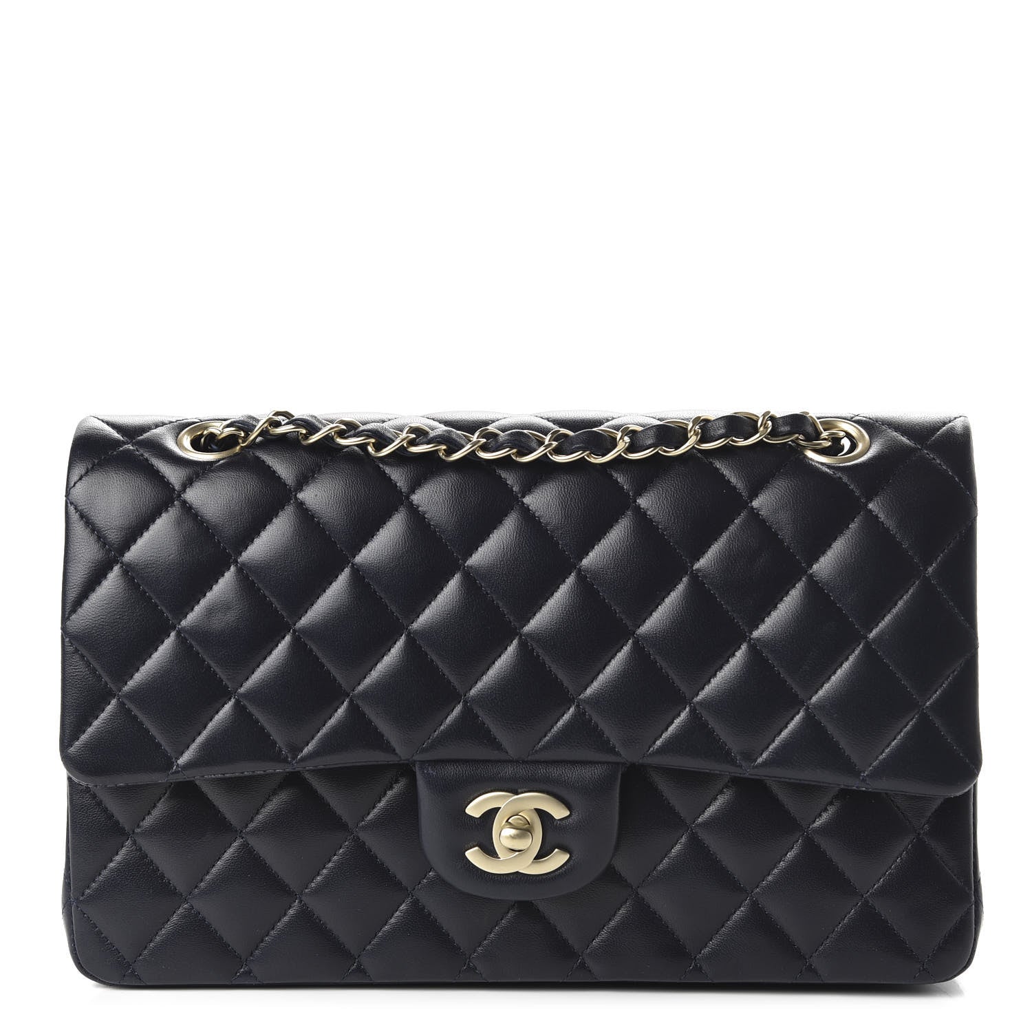 Chanel Lambskin Quilted Medium Double Flap Navy 1 of 12