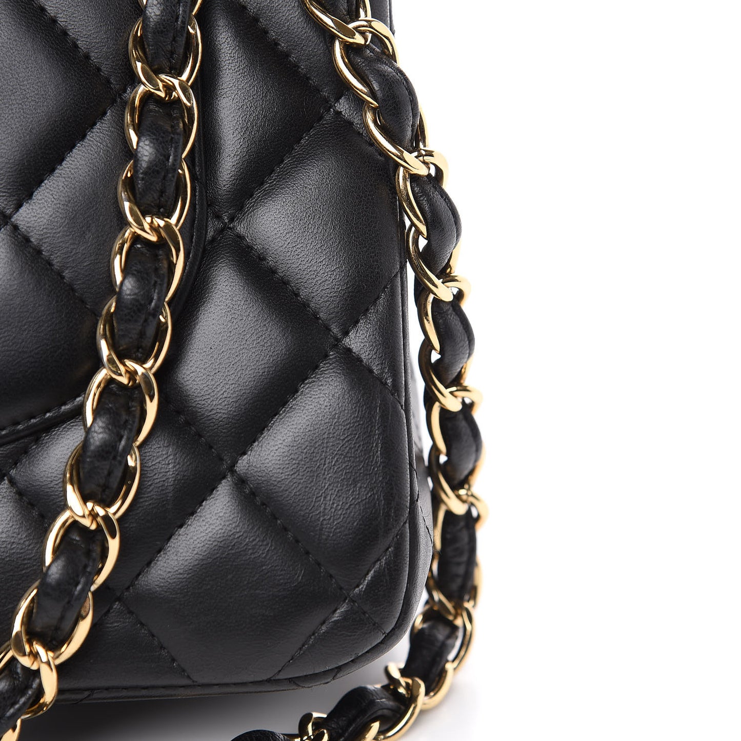 Lambskin Quilted Jumbo Double Flap Black