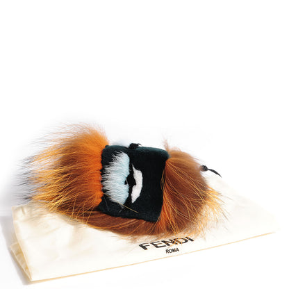 Fendi Fox Mink Rabbit Fur Vitello Flamingo Kooky Monster Bag Bug Charm Zucca Multicolor Black 3 of 6