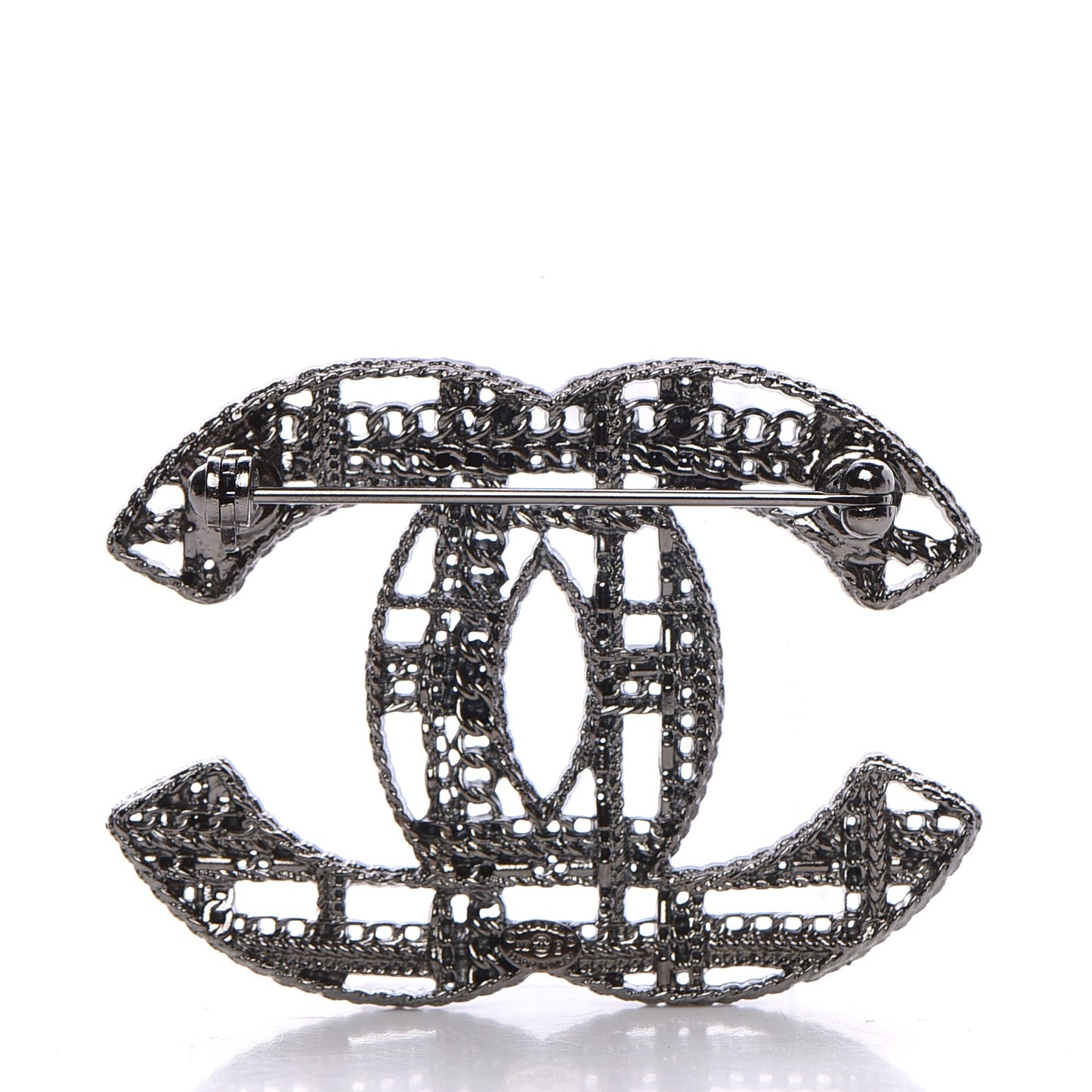 Ruthenium Chain CC Brooch