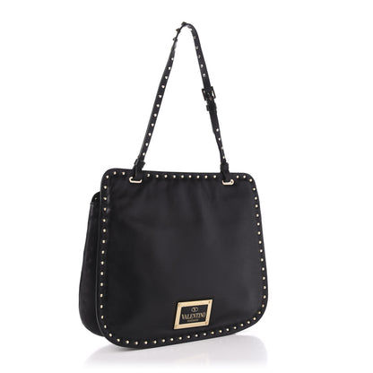 Valentino Garavani Vitello Rockstud Shoulder Satchel Black 3 of 11
