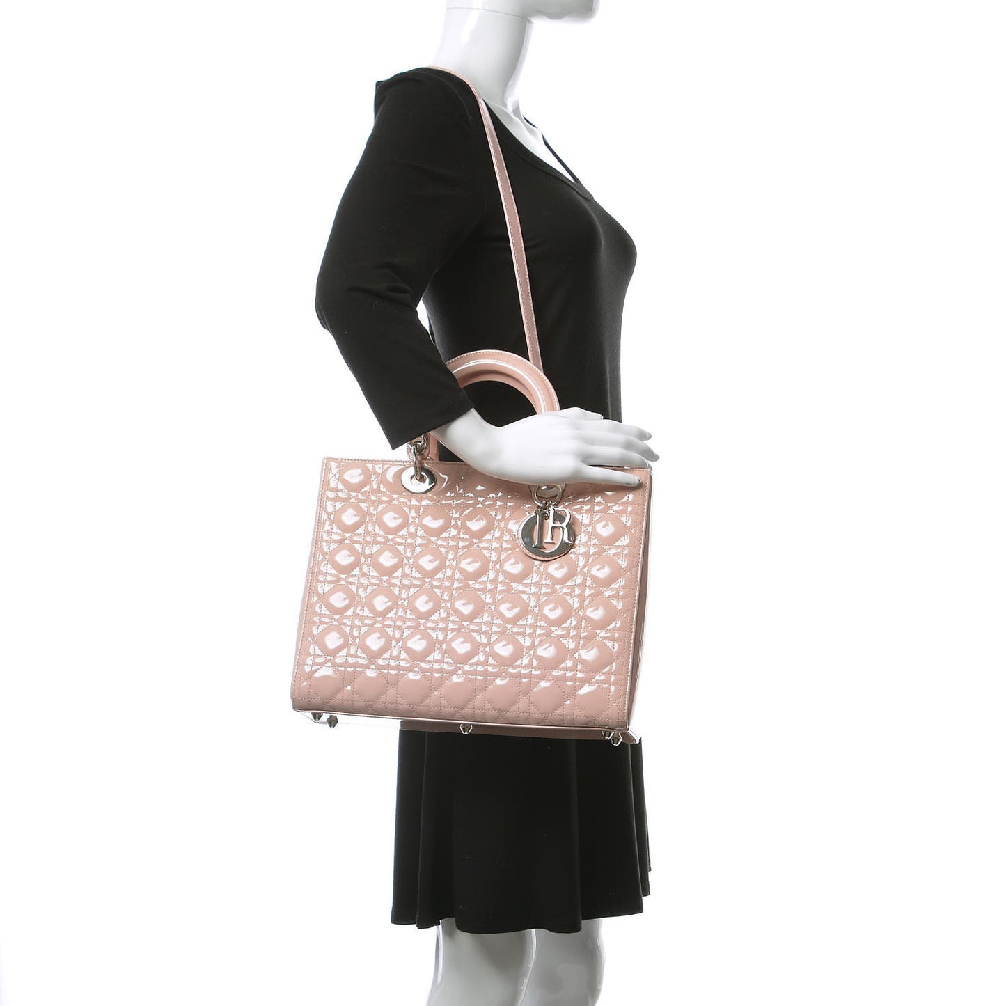 Patent Cannage Large Lady Dior Light Pink