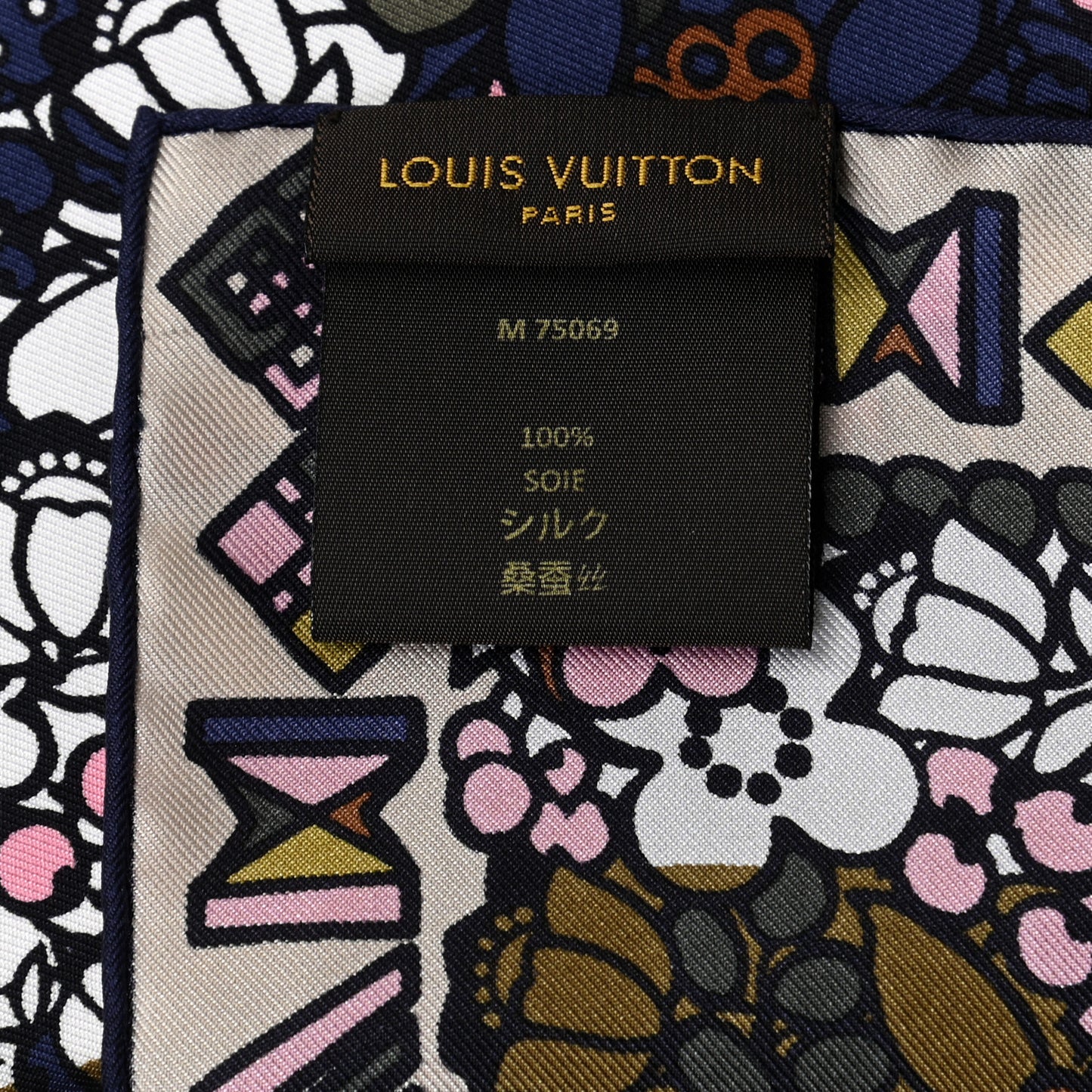 Silk Floral Print Square Scarf Multicolor