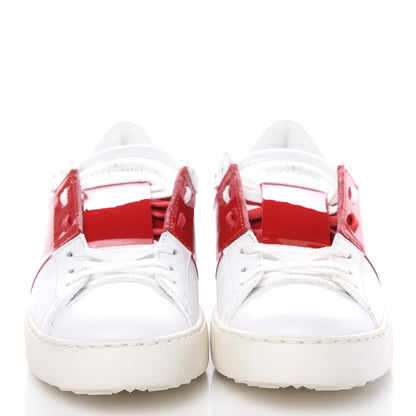 Valentino Garavani Calfskin Patent Rockstud Open Sneakers 39 White Rosso Valentino 2 of 13