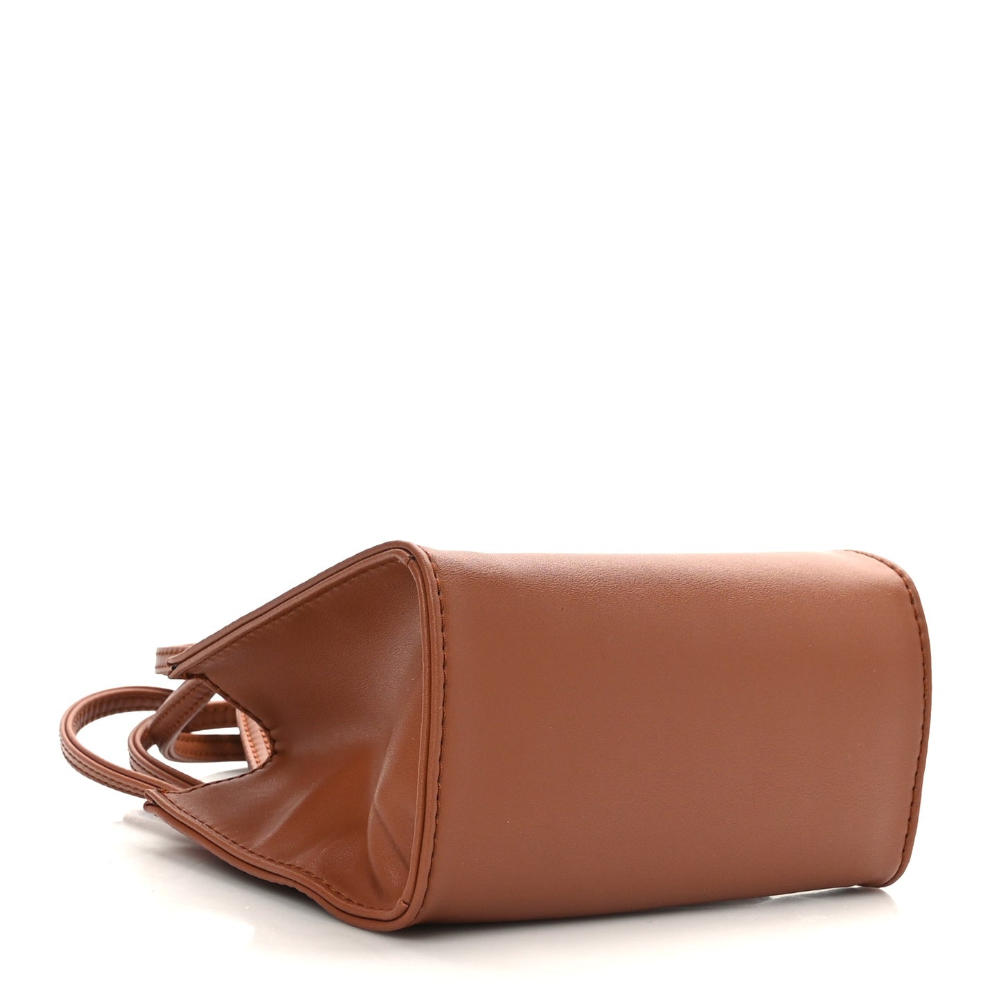 Vegan Leather Small Shopping Bag Tan