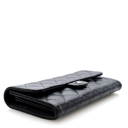 Chanel Caviar Quilted Large Gusset Flap Wallet Black 4 of 8