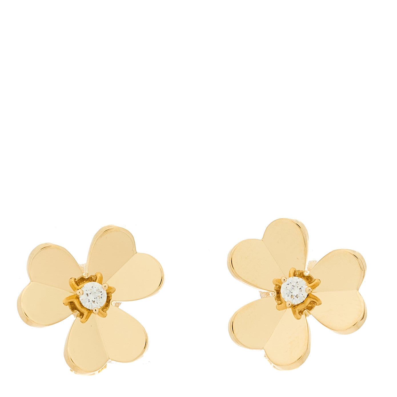 Van Cleef & Arpels 18K Yellow Gold Diamond Small Frivole Earrings 1 of 5