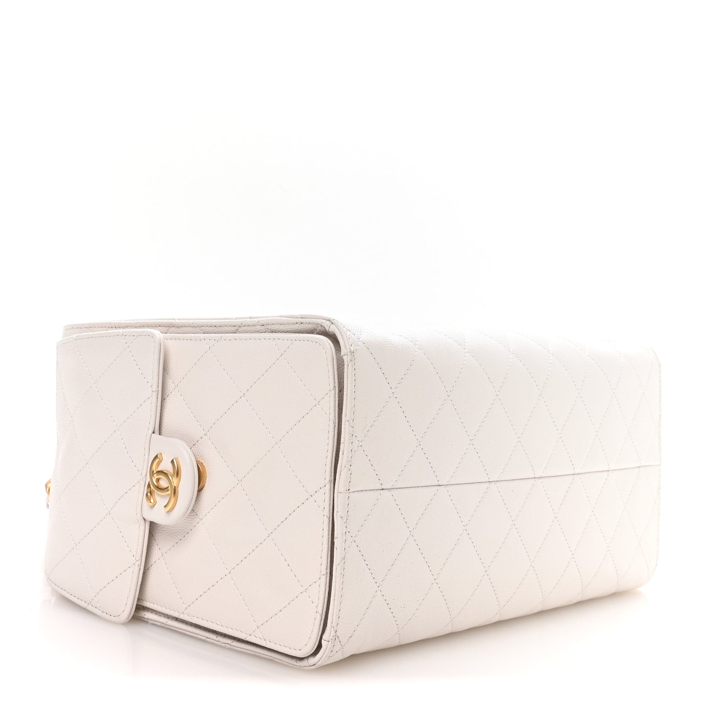 Caviar Quilted Medium Chanel 25 Handbag White