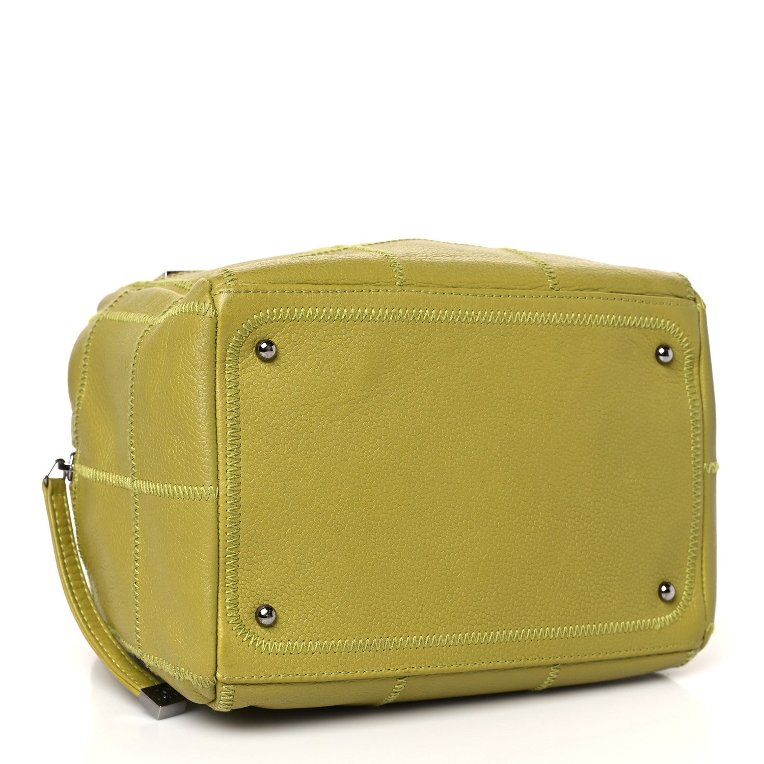Chanel Caviar Square Stitched Bowler Green 4 of 10