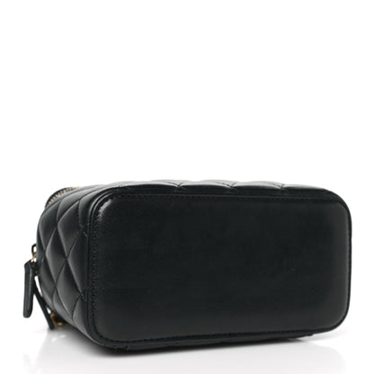 Chanel Lambskin Quilted Pearl Crush Small Vanity Case With Chain Black 3 of 8