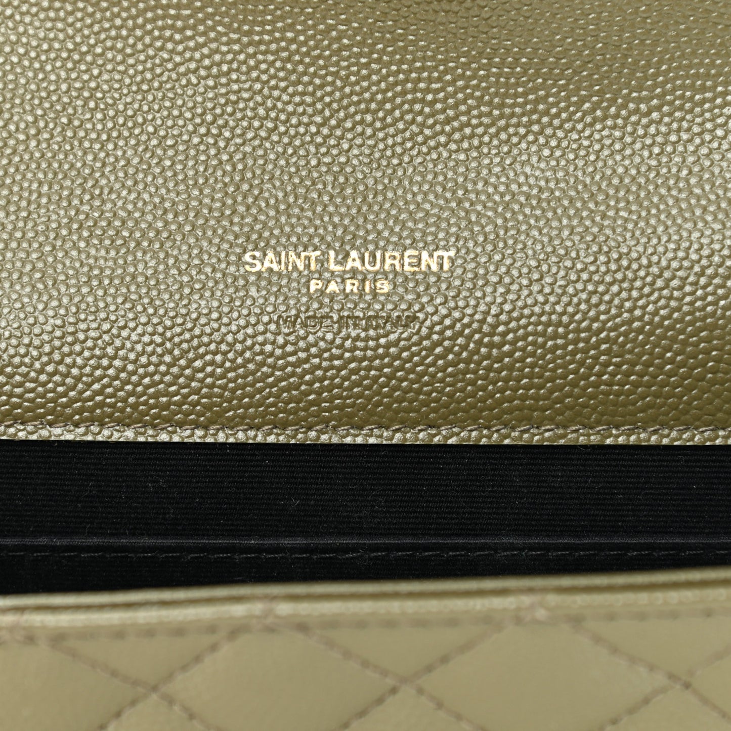 Grain De Poudre Textured Mixed Matelasse Triquilt Monogram Clutch Vert Kaki