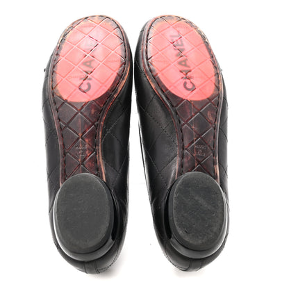Chanel Lambskin Quilted Cambon Ballerina Flats 36 Black 6 of 9