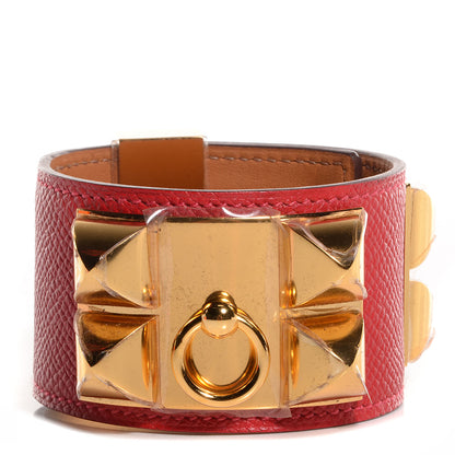 Hermes Epsom Collier de Chien CDC Bracelet Small Rouge Casaque 1 of 8