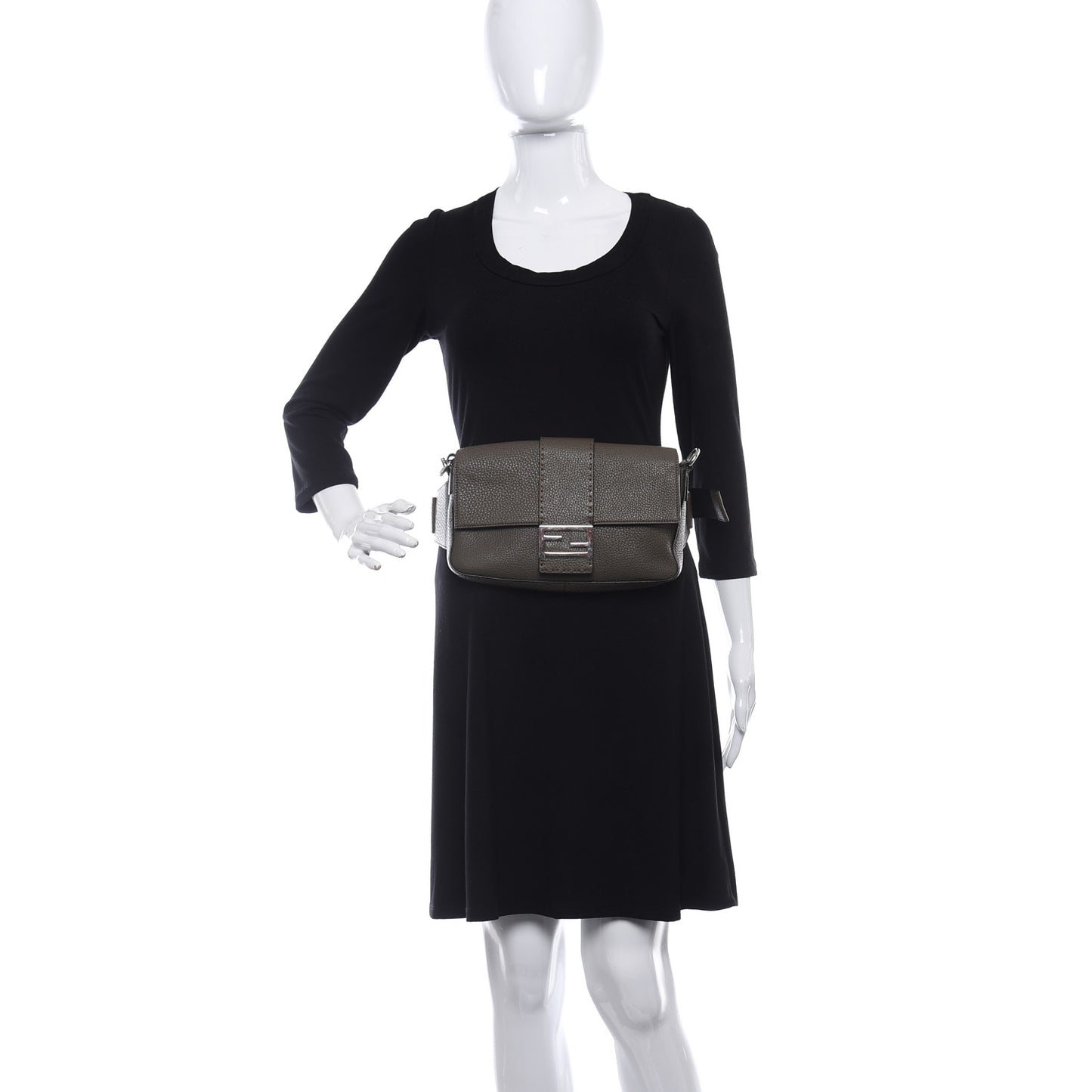 Cuoio Romano Selleria Belt Baguette Bag Taupe