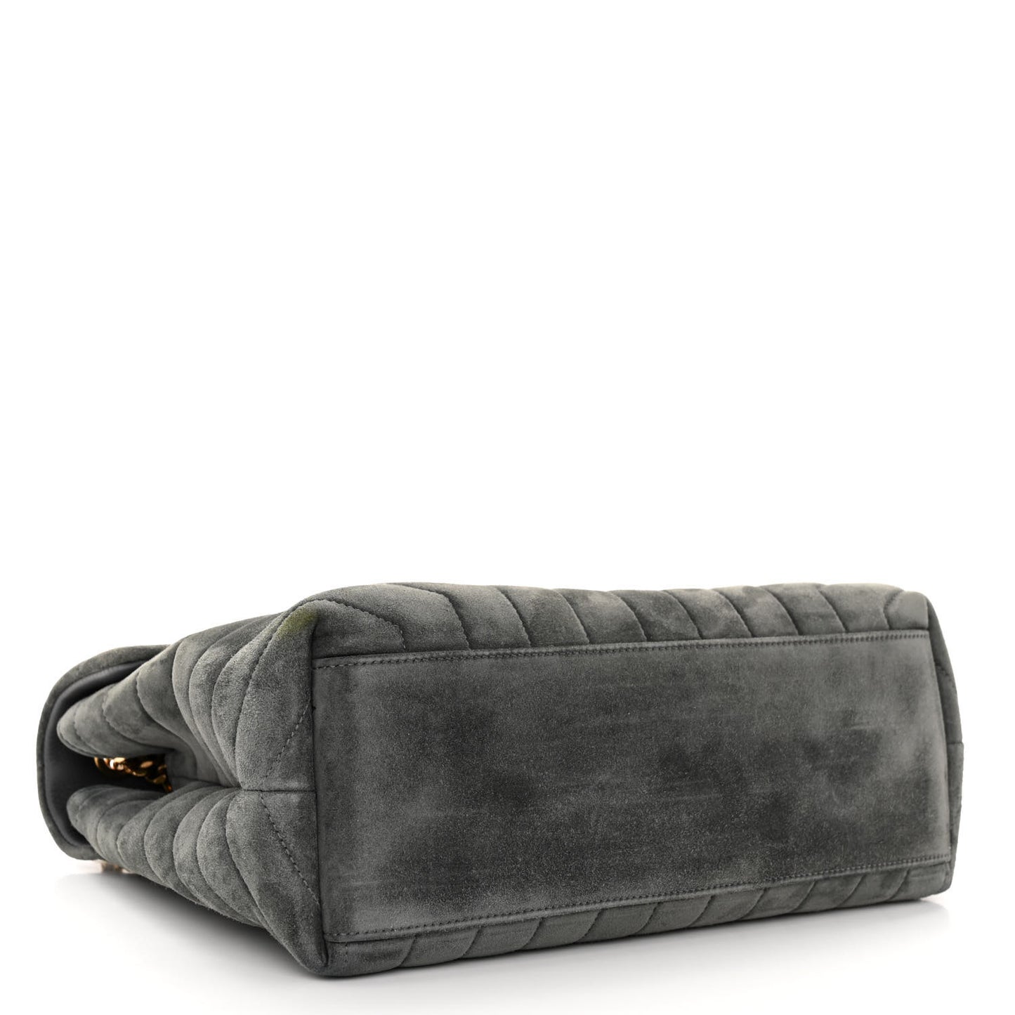 Suede Y Quilted Monogram Medium Loulou Chain Satchel Storm