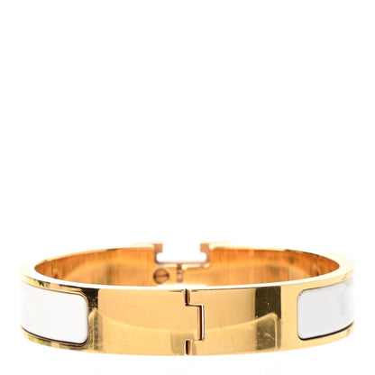 Hermes Enamel Narrow Clic Clac H Bracelet PM White 3 of 5