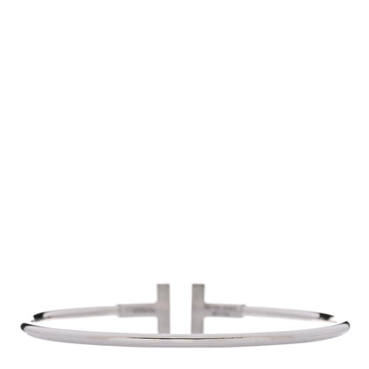 Tiffany 18K White Gold Diamond Turquoise T Wire Bracelet 2 of 4